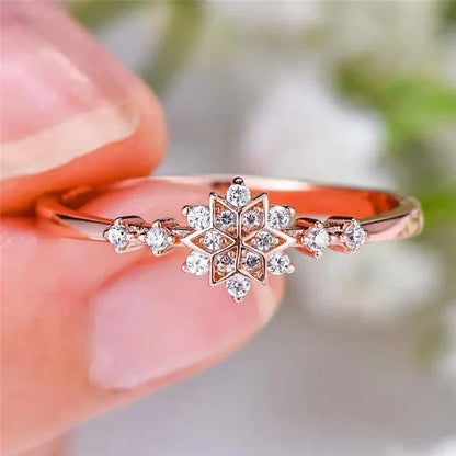 Fashion Luxury 925 Sterling Silver Snowflake Ring  - 2021 Trending Fashion Jewelry for women Wedding Band Ring Promise Love Engagement Rings