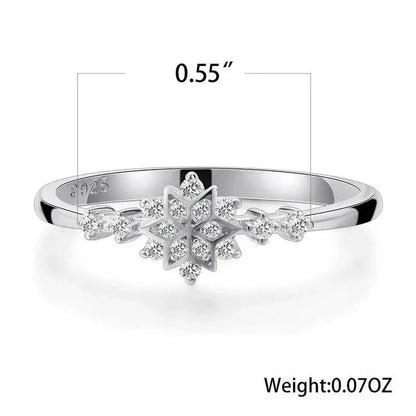 Fashion Luxury 925 Sterling Silver Snowflake Ring  - 2021 Trending Fashion Jewelry for women Wedding Band Ring Promise Love Engagement Rings