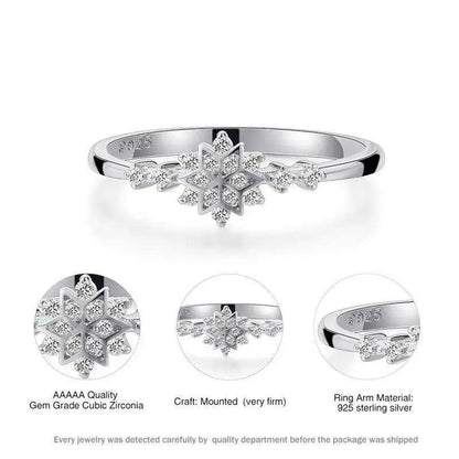 Fashion Luxury 925 Sterling Silver Snowflake Ring  - 2021 Trending Fashion Jewelry for women Wedding Band Ring Promise Love Engagement Rings