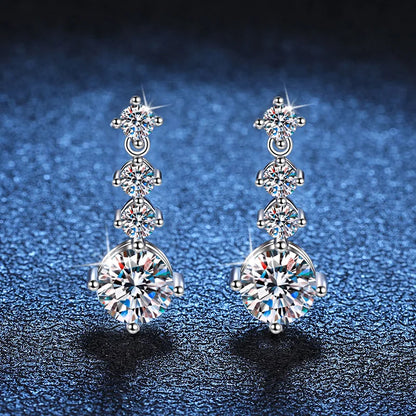 Moissanite 925 Sterling Silver Jewelry Set - Ring Earring Pendant Gift