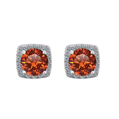 Moissanite Stud Earrings 925 Sterling Silver Round Cut Classic Women's Jewelry