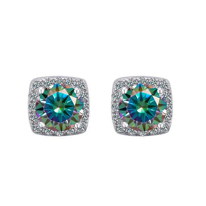 Moissanite Stud Earrings 925 Sterling Silver Round Cut Classic Women's Jewelry