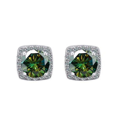 Moissanite Stud Earrings 925 Sterling Silver Round Cut Classic Women's Jewelry