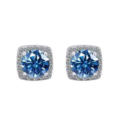 Moissanite Stud Earrings 925 Sterling Silver Round Cut Classic Women's Jewelry