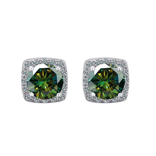 Moissanite Stud Earrings 925 Sterling Silver Round Cut Classic Women's Jewelry