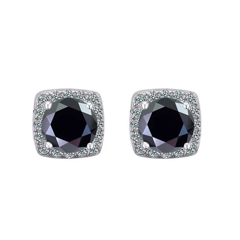 Moissanite Stud Earrings 925 Sterling Silver Round Cut Classic Women's Jewelry