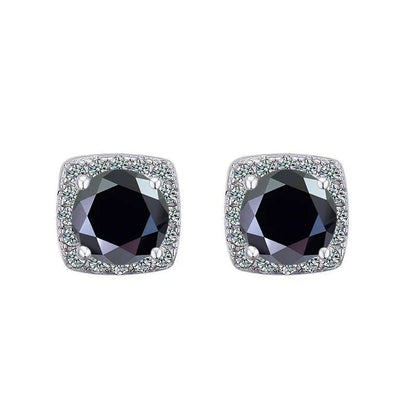 Moissanite Stud Earrings 925 Sterling Silver Round Cut Classic Women's Jewelry