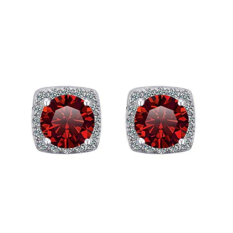 Moissanite Stud Earrings 925 Sterling Silver Round Cut Classic Women's Jewelry
